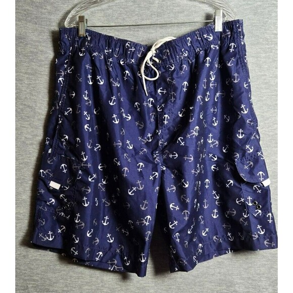 Trunks Surf & Swim Co Mens Swim Shorts Blue Anchor Size XXL - Picture 2 of 4